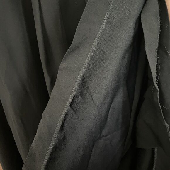 APC dress Womens 36 Black Mathilda Tie Crepe Viscose Vneck Pleats Classic - Picture 6 of 13